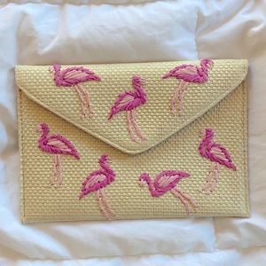 NWOT Flamingo Clutch Pouch